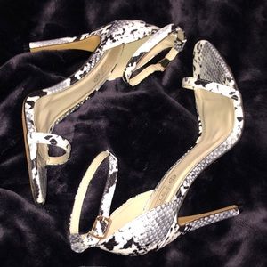 Snake Print Heeled Sandals